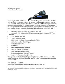 Bridgecom BCM-220 1.25cm Mobile Transceiver Introducing the