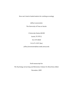 3. Underlying structure and retrieving analogies