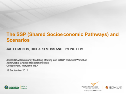 The SSP (Shared Socioeconomic Pathways)