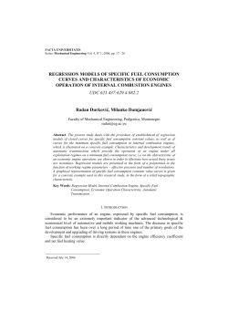 regression models of specific fuel consumption