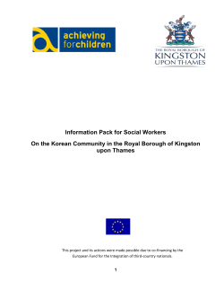 Information Pack for Social Workers On the Korean Community in