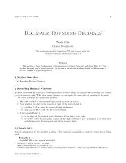 Rounding Decimals