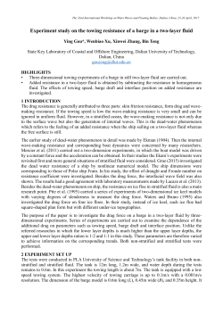 Experiment study on the towing resistance of a barge in a two