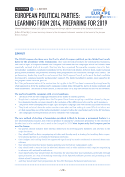 european political parties: learning from 2014