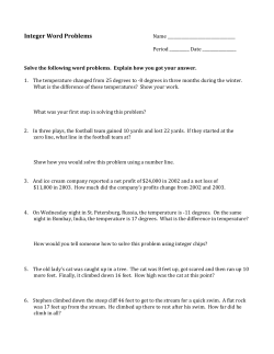 Integer Word Problems