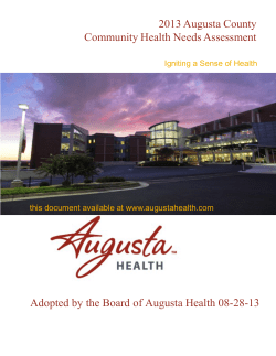 2013 Augusta County Community Health Needs Assessment