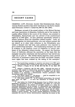 Criminal Law - Privilege against Self-Incrimination