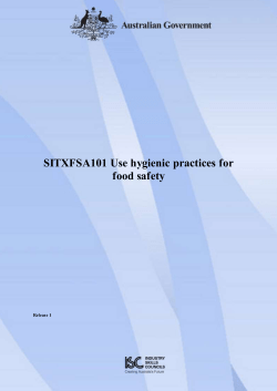 SITXFSA101 Use hygienic practices for food safety