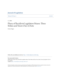 Flurry of Recidivist Legislation Means - NDLScholarship