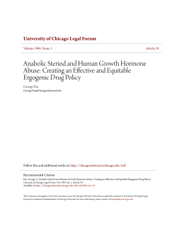 Anabolic Steriod and Human Growth Hormone Abuse