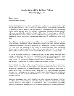 Eastchester and the Battle of Pelham October 18, 1776