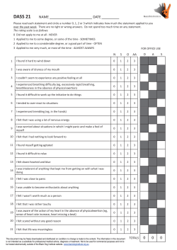 Depression Anxiety Stress Scales (DASS) form