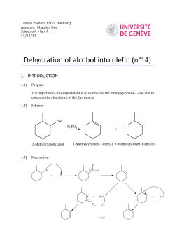 Dehydration of alcohol into olefin (n&deg;14) - ASSO-ETUD