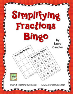 Simplifying Fractions Bingo