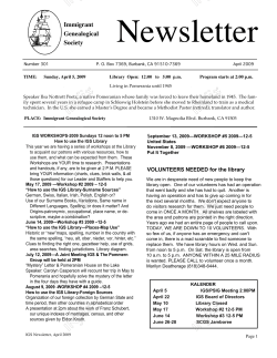 April - Immigrant Genealogical Society