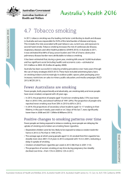 4.7 Tobacco smoking - Australian Institute of Health and Welfare