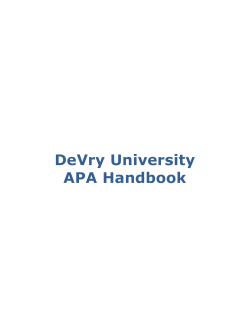 DVUO APA Handbook - DeVry Library Services