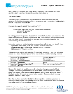 Direct Object Pronouns
