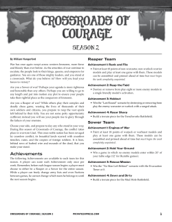 Crossroads of Courage Season 2 Rules