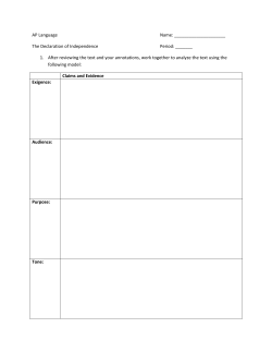 AP Language Name: The Declaration of Independence Period