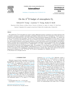 Young E.D., Yeung L.Y., and Kohl I.E. (2014) On the Δ 17 O budget