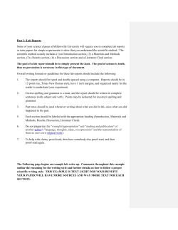 Lab Write-up Example Update