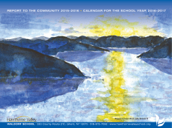 2016-2017 HVS School Year Calendar