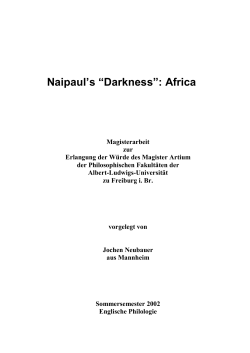 Naipaul`s &mdash;Darkness&ldquo;: Africa