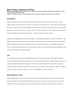 Marine Policy: Shipping and Ports