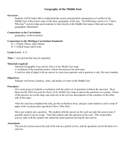 Geography of the Middle East - Central Michigan University