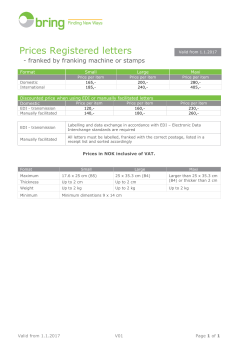 Postage by frankingmachine or stamps