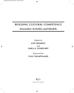 BUILDING CULTURAL COMPETENCE Innovative Activities and