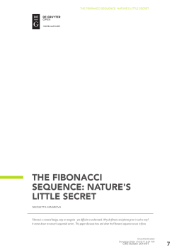 the fibonacci sequence: nature`s little secret