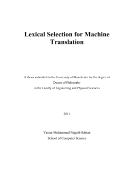 Lexical Selection for Machine Translation