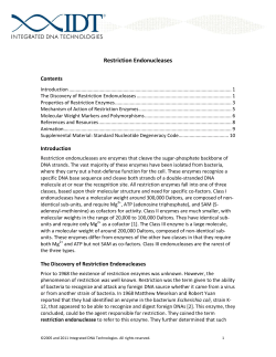 Tutorial: Restriction Endonucleases