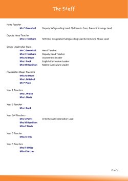 The Staff - Ashleigh C of E