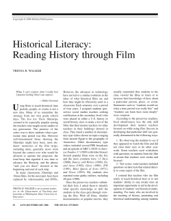 Historical Literacy: Reading History through Film