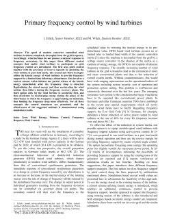 Primary frequency control by wind turbines
