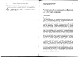 Communication strategies in French as a foreign language