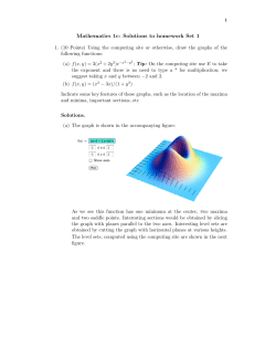 Mathematics 1c: Solutions to homework Set 1