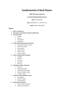 Fundamentals of Rock Physics
