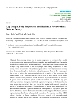 Leg Length, Body Proportion, and Health: A Review with a