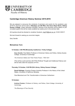 Cambridge American History Seminar 2015-2016