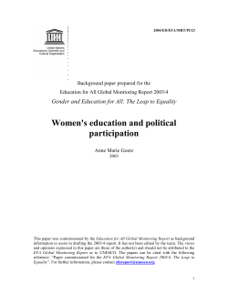 Women`s education and political participation - UNESDOC