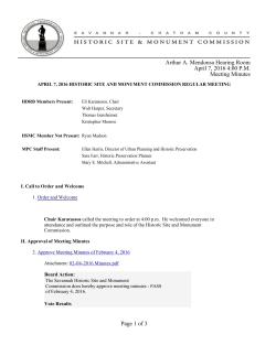 Arthur A. Mendonsa Hearing Room April 7, 2016 4:00 P.M. Meeting