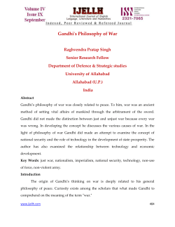 Gandhi`s Philosophy of War