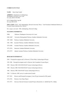 CURRICULUM VITAE - WUSTL Anthropology