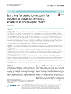 Searching for qualitative research for inclusion in systematic reviews