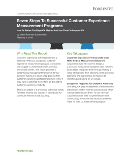 Seven Steps To Successful Customer Experience
