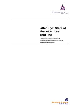 Alter Ego: State of the art on user profiling